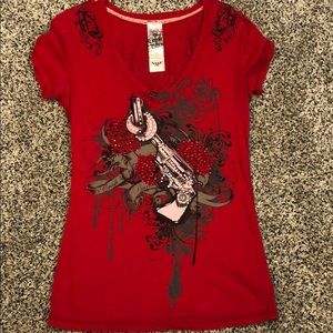Crash &Burn red t shirt